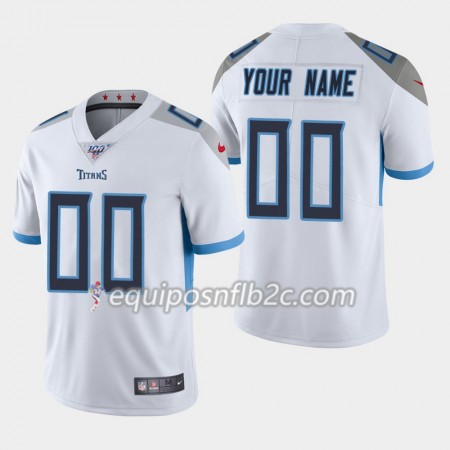 Camiseta Hombre NFL Tennessee Titans Personalizar Nike Blanco 100th